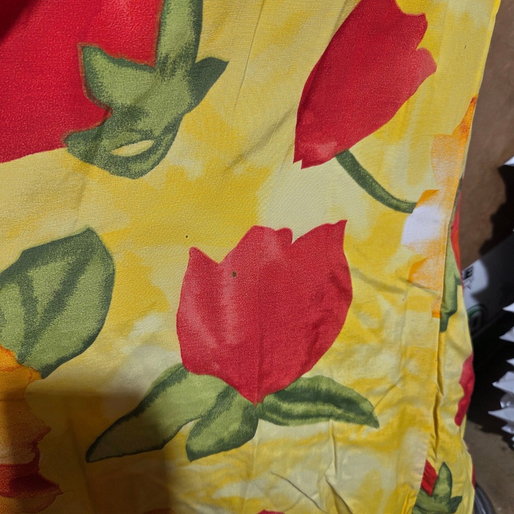 Vintage Pine Cove Yellow Floral Tulip Print Maxi Skirt Size 10 Style 2588-34 - Picture 3 of 7